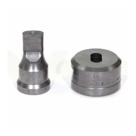 Edwards Punch And Die Set, Oblong, 38 X 34 In Punch, 1332 X 2532 In Die Sizes Included, 2 Piece, For PDOB3/8X3/4
